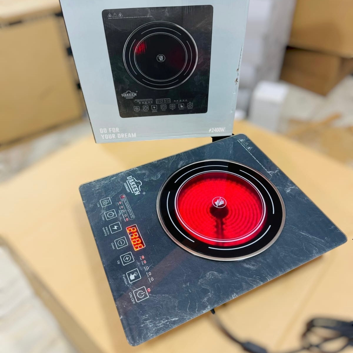 Uakeen Crystal Glass Hot plate ZL-2604