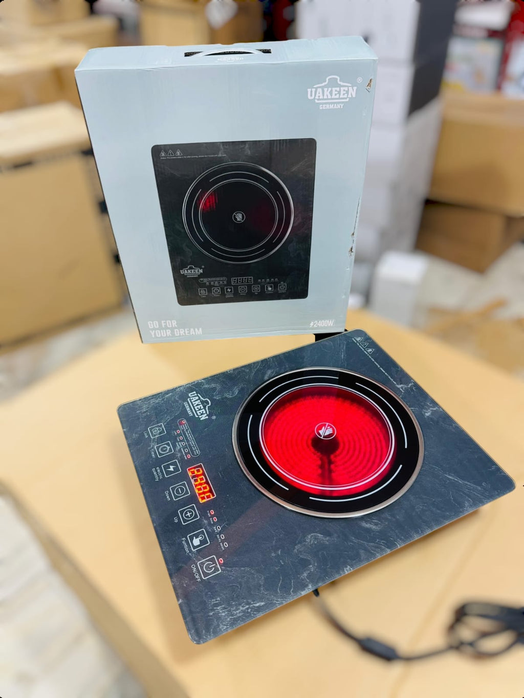 Uakeen Crystal Glass Hot plate ZL-2604
