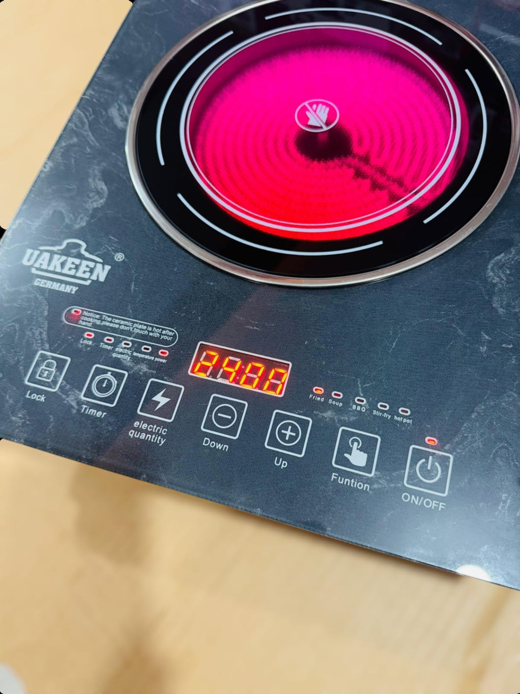 Uakeen Crystal Glass Hot plate ZL-2604