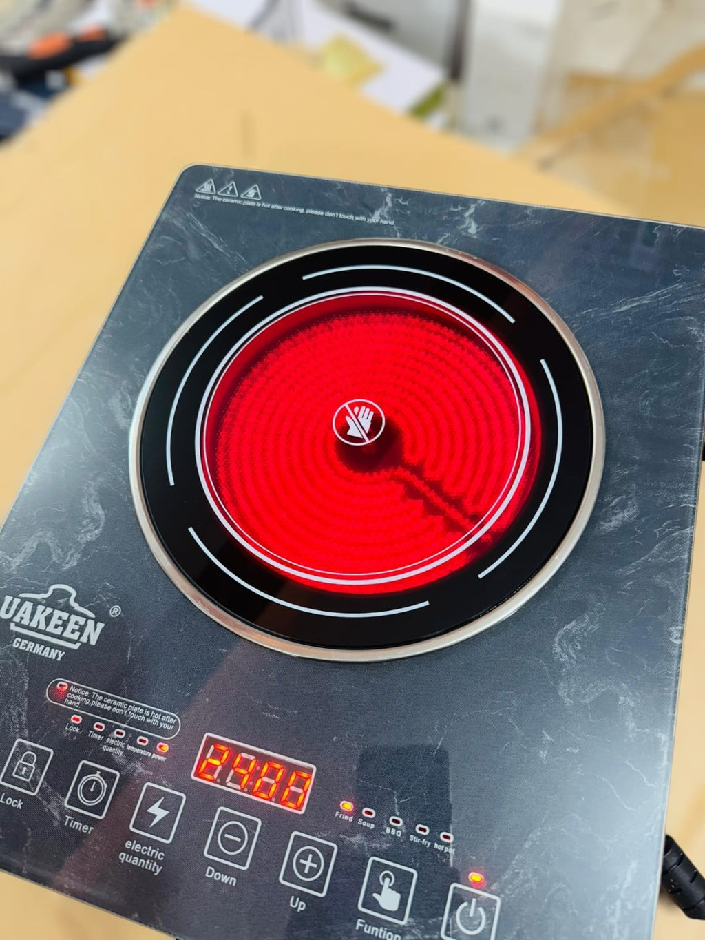 Uakeen Crystal Glass Hot plate ZL-2604