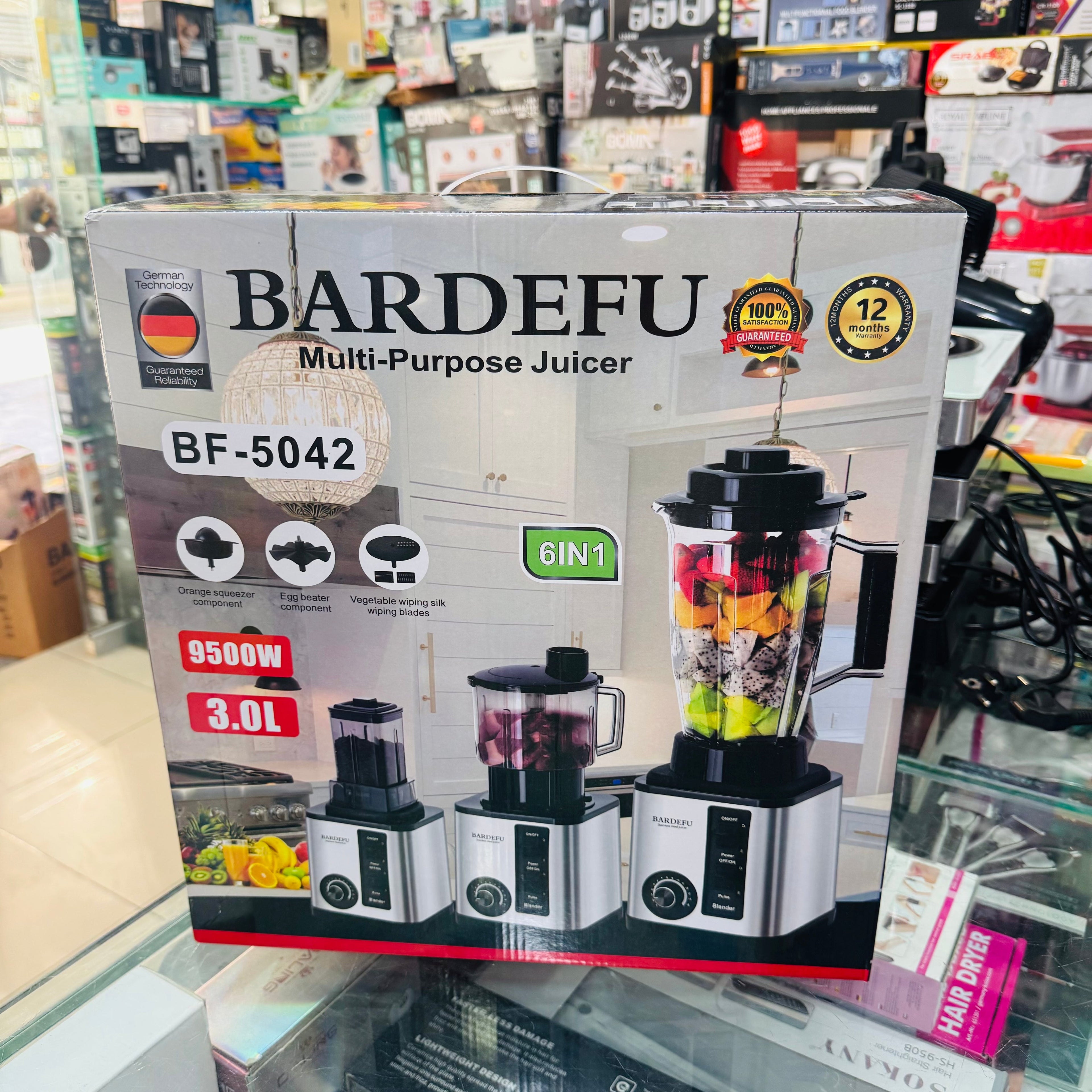 Bardefu 6-in-1 Juicer – Powerful Full Copper Motor & Stainless Steel Blades